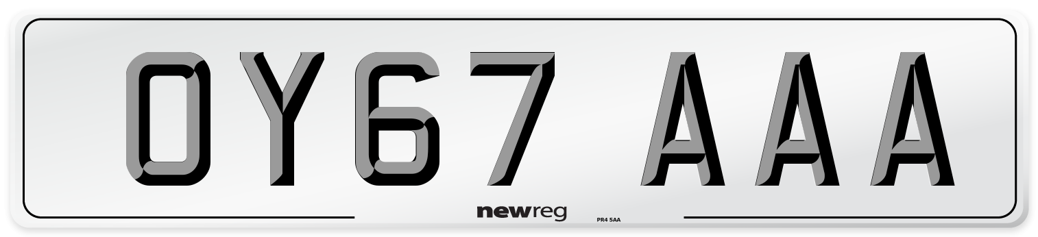 OY67 AAA Number Plate from New Reg